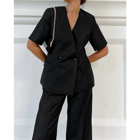 New York Leisure Two Piece Pants Set, Satin, Oversized | Small | Commense - Picture 1 of 10